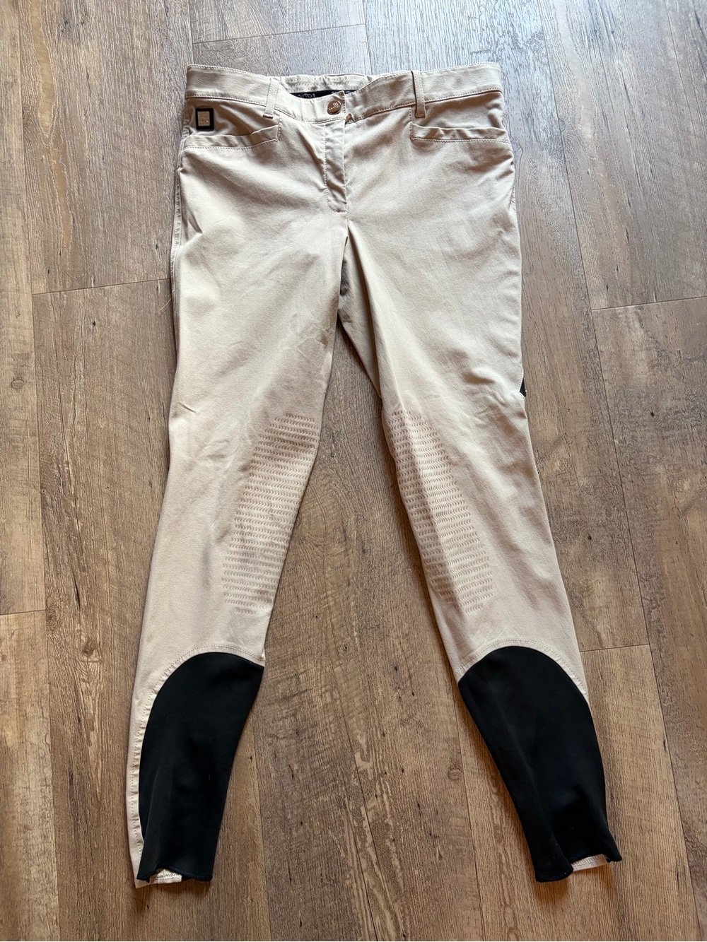 Equiline Premium Beige Knee Patch Riding Breeches IT 48 US 32